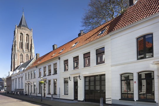 Street with traditional houses in Gorinchem
