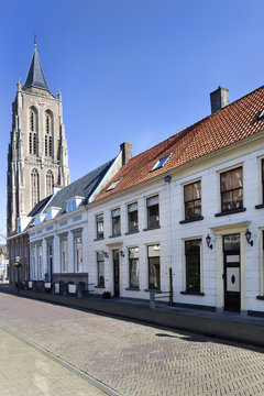 Street with traditional houses in Gorinchem