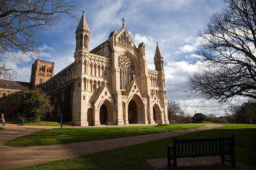 St Albans Cathedral on sunny day