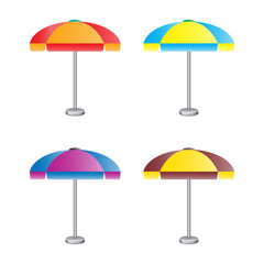 set of four beach umbrella