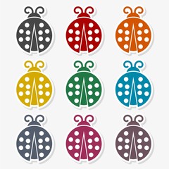Simple Ladybug icon in flat style - Illustration