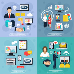 CRM Flat Design Concept