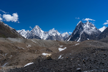Fototapeta premium Gasherbrum mountain massif and Mitre peak, K2 trek, Pakistan