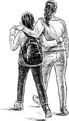 mother and daughter on a stroll