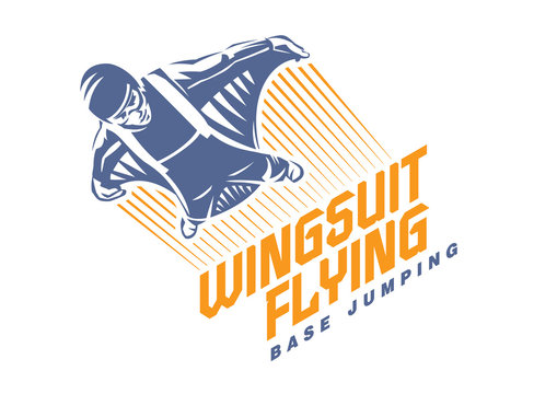 Wingsuit flying. Sport emblem