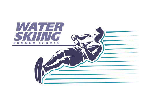 Water skiing. Sport emblem
