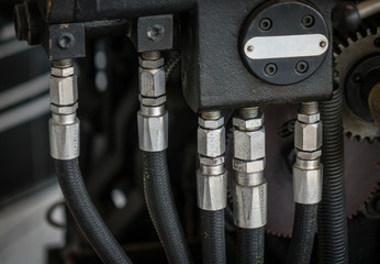 The electrical cables of a old and vintage machine