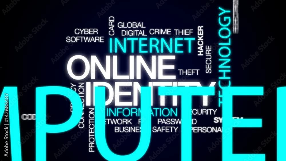 Poster online identity animated word cloud, text design animation.