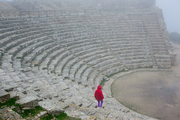 Greek Theatre of Segesta, historical landmark in Sicily, Italy