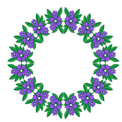 Decorative floral round frames with lilac flower for design template