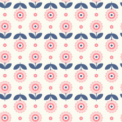 seamless retro pattern with flowers