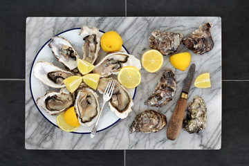 Aphrodisiac Food with Oysters on Crushed Ice
