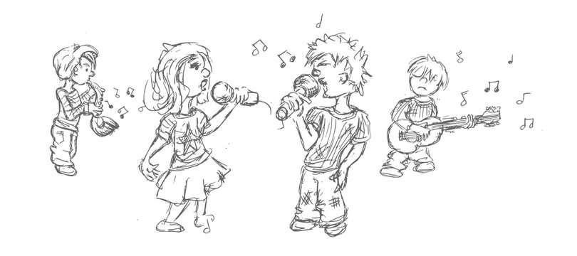 Schoolband maakt muziek