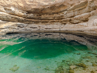 Bimmah sinkhole, geological depression in the limestone in Oman