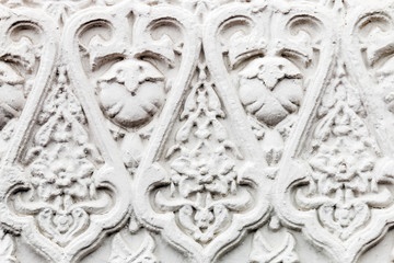 Bas-reliefs and sculptural details in the design of stone art in the pavilions of the exhibition VDNH in Moscow