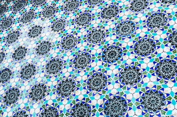 Mosaic of colored stone with patterns and ornaments