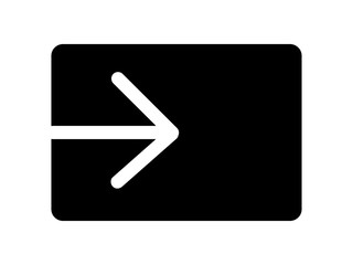 Black button with white arrow. Vector illustration.