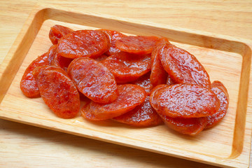 chinese sausage sliced
