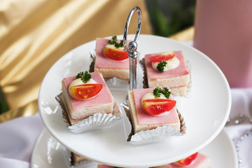 Strawberry Cake Dessert on White plate for party