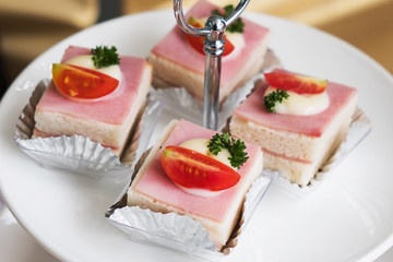 Strawberry Cake Dessert on White plate for party