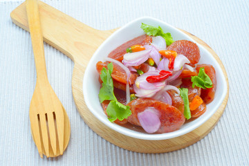 Chinese Sausage Salad ,Thai style food