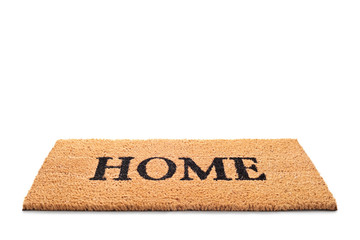 Doormat with the word home written on it