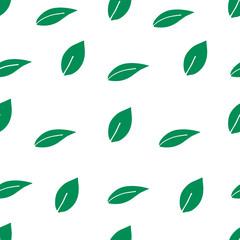 Hand drawn leaves simple pattern.