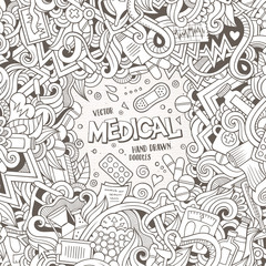 Cartoon cute doodles Medical frame