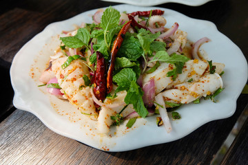 spicy squid salad Thai style