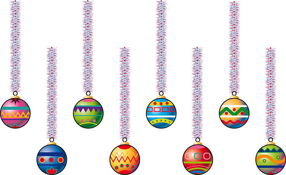 Eight Christmas balls