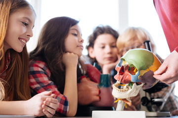 Lovely attentive students listening to a lecturer
