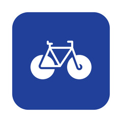 Bike, bicycle, cycling flat icon, filled vector sign, colorful pictogram on rounded square button isolated on white. Symbol, logo illustration. Flat design, pixel perfect