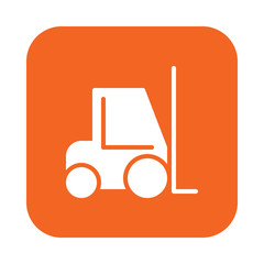 Forklift flat icon, filled vector sign, colorful pictogram on rounded square button isolated on white. Symbol, logo illustration. Flat design, pixel perfect