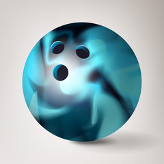 Bowling Ball Vector. 3D Realistic Illustration. Shiny And Clean