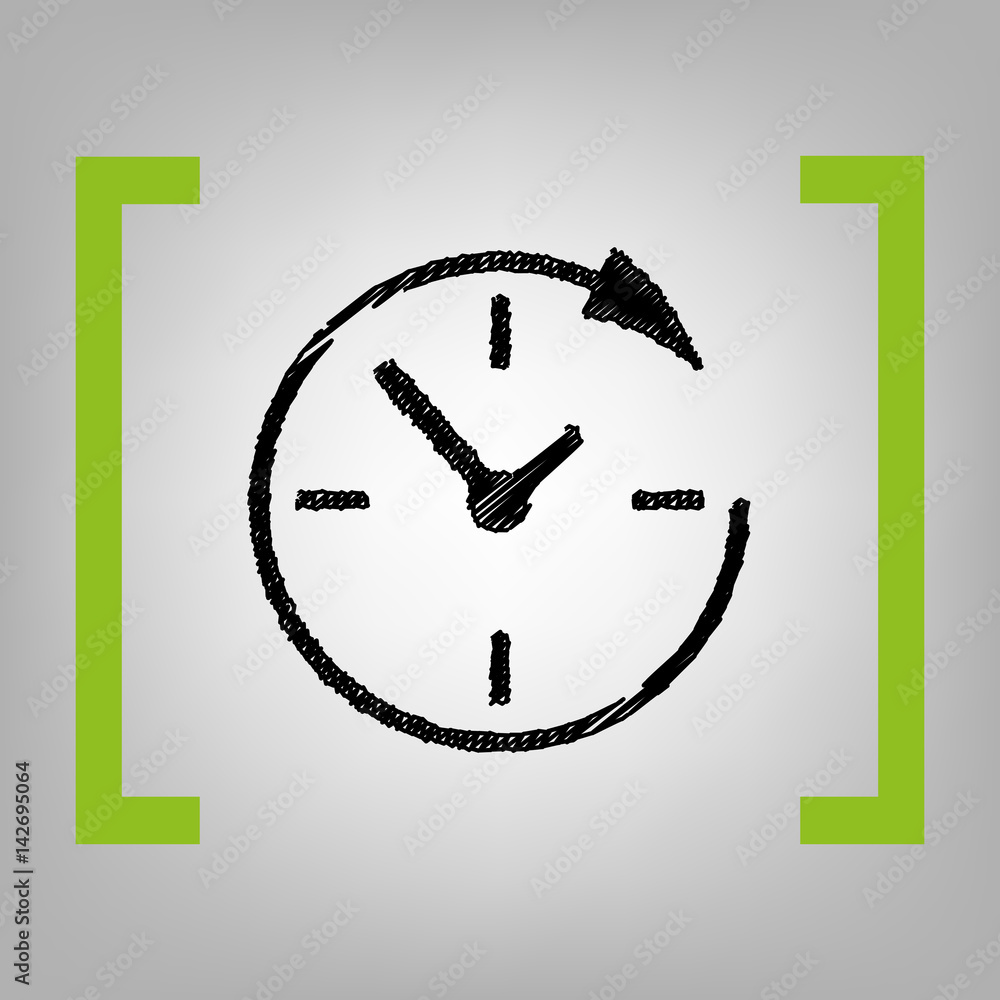 Aufkleber service and support for customers around the clock and 24 hours. vector. black scribble icon in citr