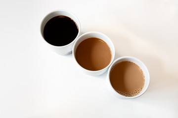 Three coffee cups