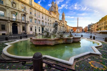 Papier Peint photo Fontaine Piazza Navona in the morning