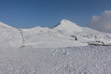 Snowy Peaks in Winter on Italian Alps