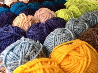 Colorful balls of wool