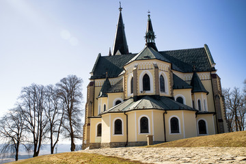 Fototapeta na wymiar Church on hill Marianska hora - place of pilgrimage, Slovakia