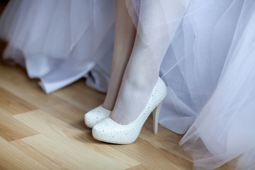 Bride's shoes. Wedding morning, accessories