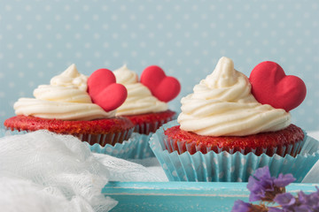 Heart cupcakes for Valentine's Day