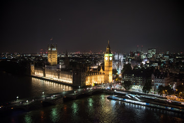 Fototapeta na wymiar London Landscape at Night from Air View 