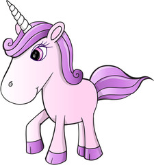 Cute Unicorn Vector Illustration Art