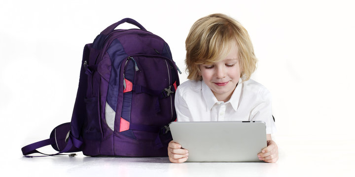 Boy with tablet pc