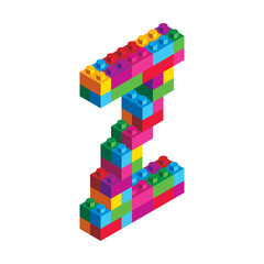 Fototapeta premium Isometric Alphabet Block