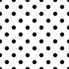 Zwart-wit naadloze polka dot patroon. Vector illustratie.