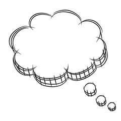 Vector Illustration  of Black and White  3D Speech Bubble. EPS8.