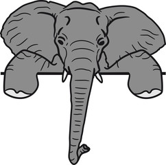 rahmen text schild wand umrandung mauer elefant kopf gesicht gemalt