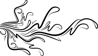 Decorative abstract branch for design or tattoo. Vector illustration.